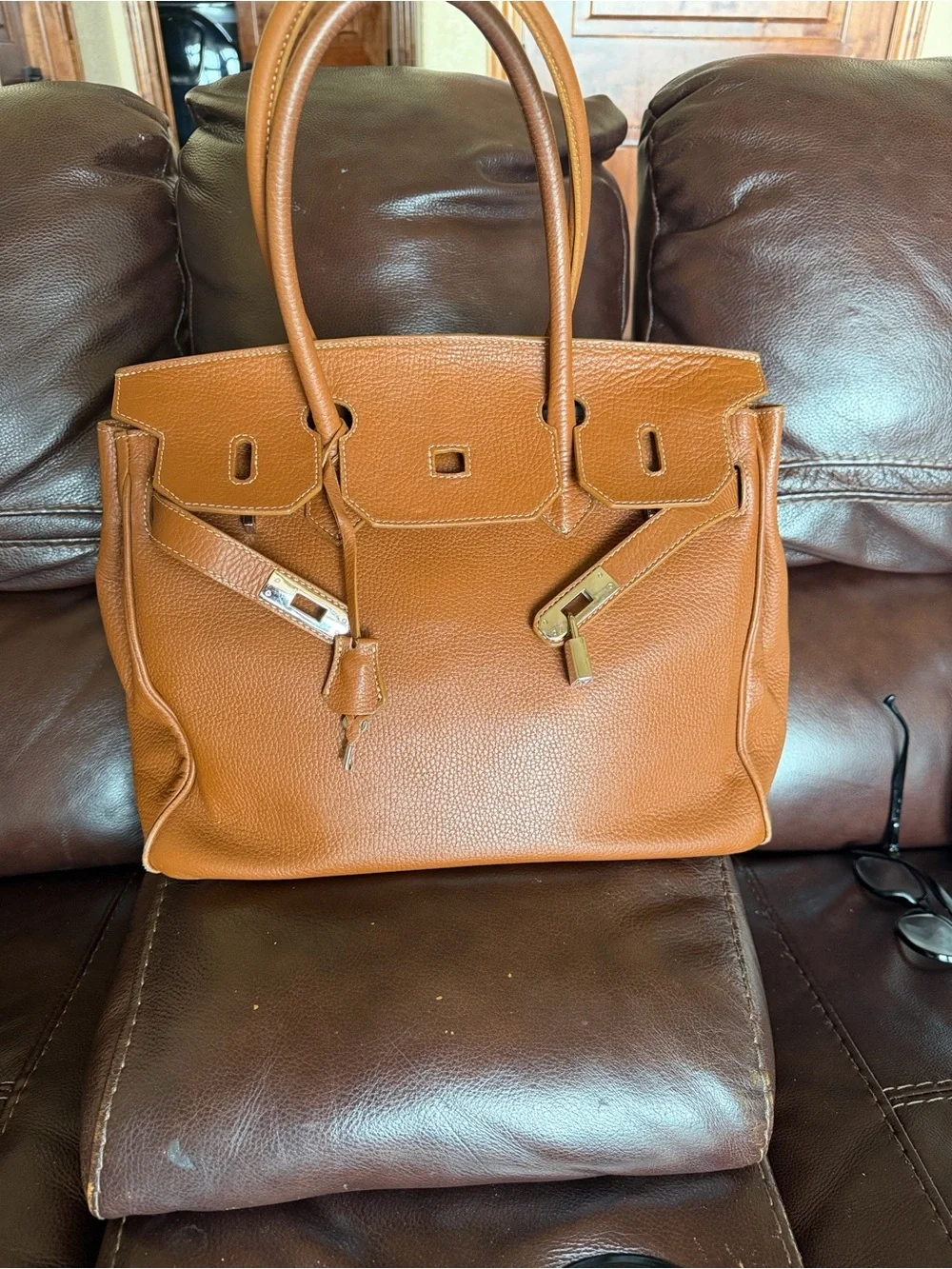 Brown Leather Tote Bag for Men - Spacious Everyday Carry